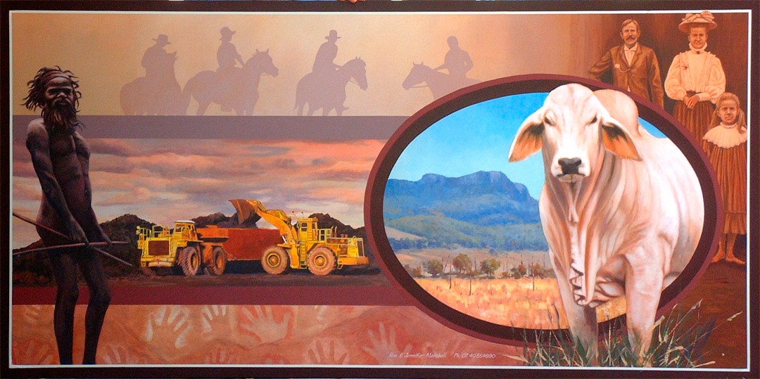 Painting of industries and history of Nebo