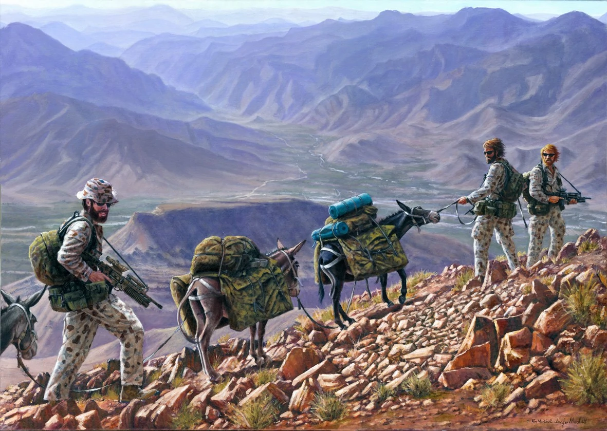Australian SAS using donkeys in Afghanistan 2002